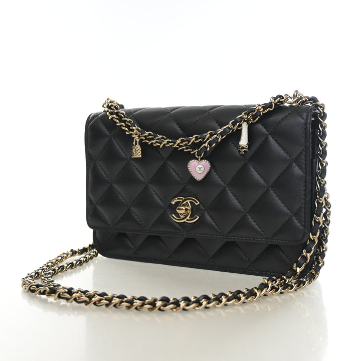 Chanel Pearly Lambskin Charms Wallet On Chain (WOC)