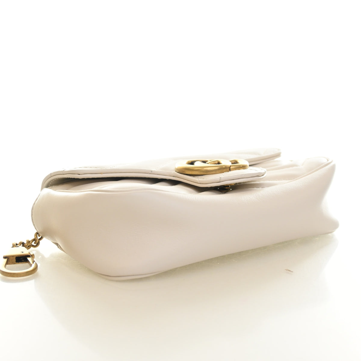 Pre-Owned Gucci Flap Bag Mini Super Calfskin Marmont, side profile