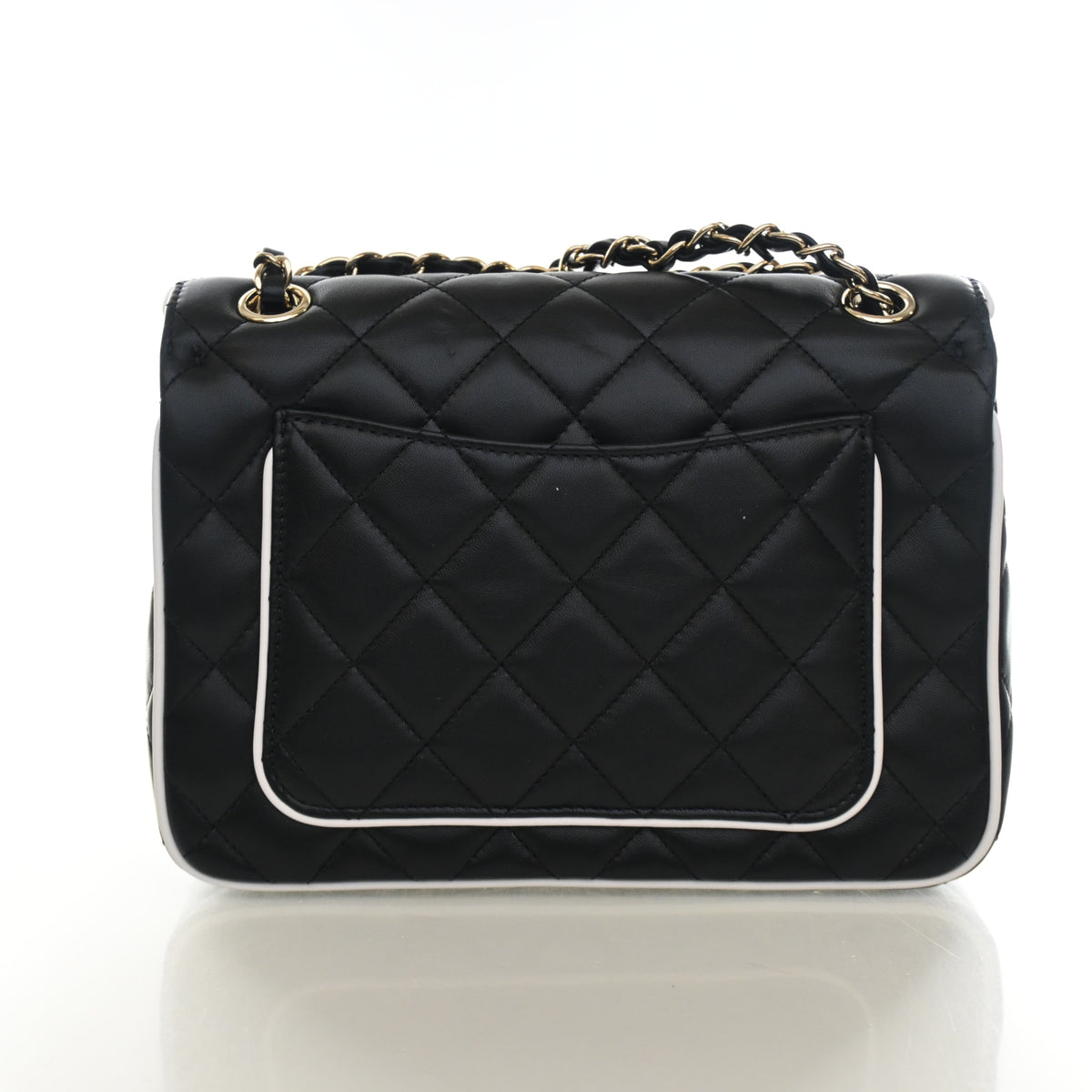 Pre-Owned Chanel Flap Bag Small Lambskin Resin CC, back view