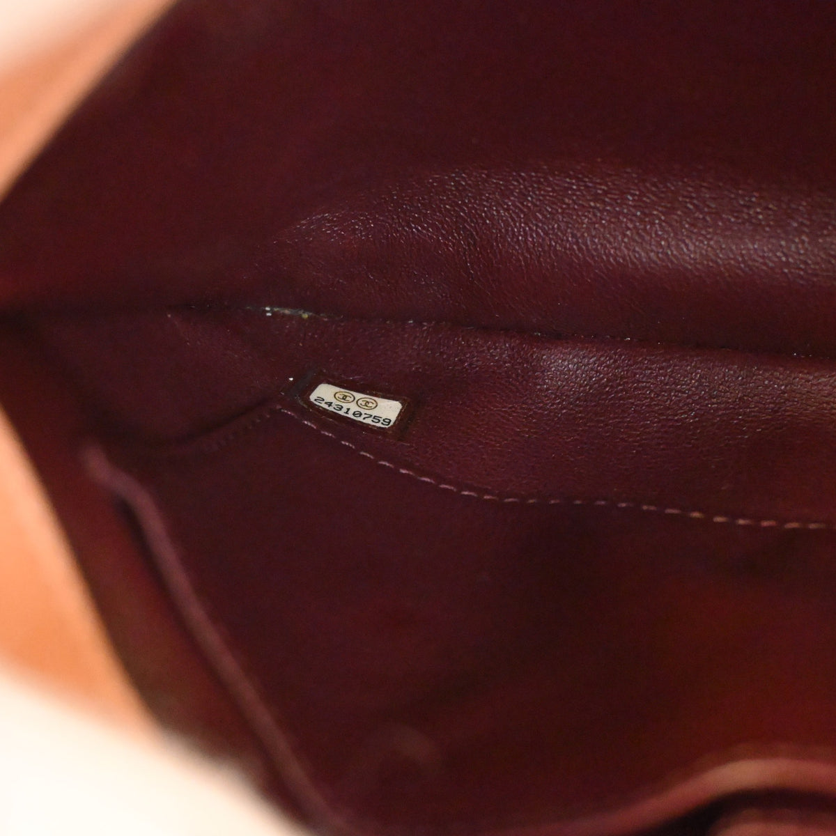 Pre-Owned Chanel Top Handle Small Lambskin Trendy CC Bag, open interior with lining, photo 14 of 15