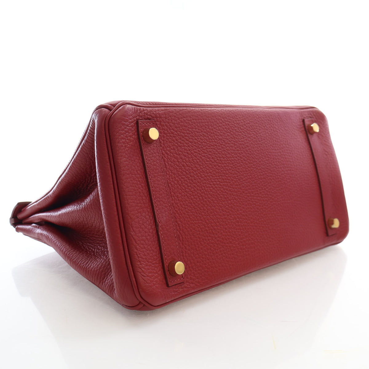 Pre-Owned Hermès Birkin 30 Rouge H Togo Leather, base and feet view