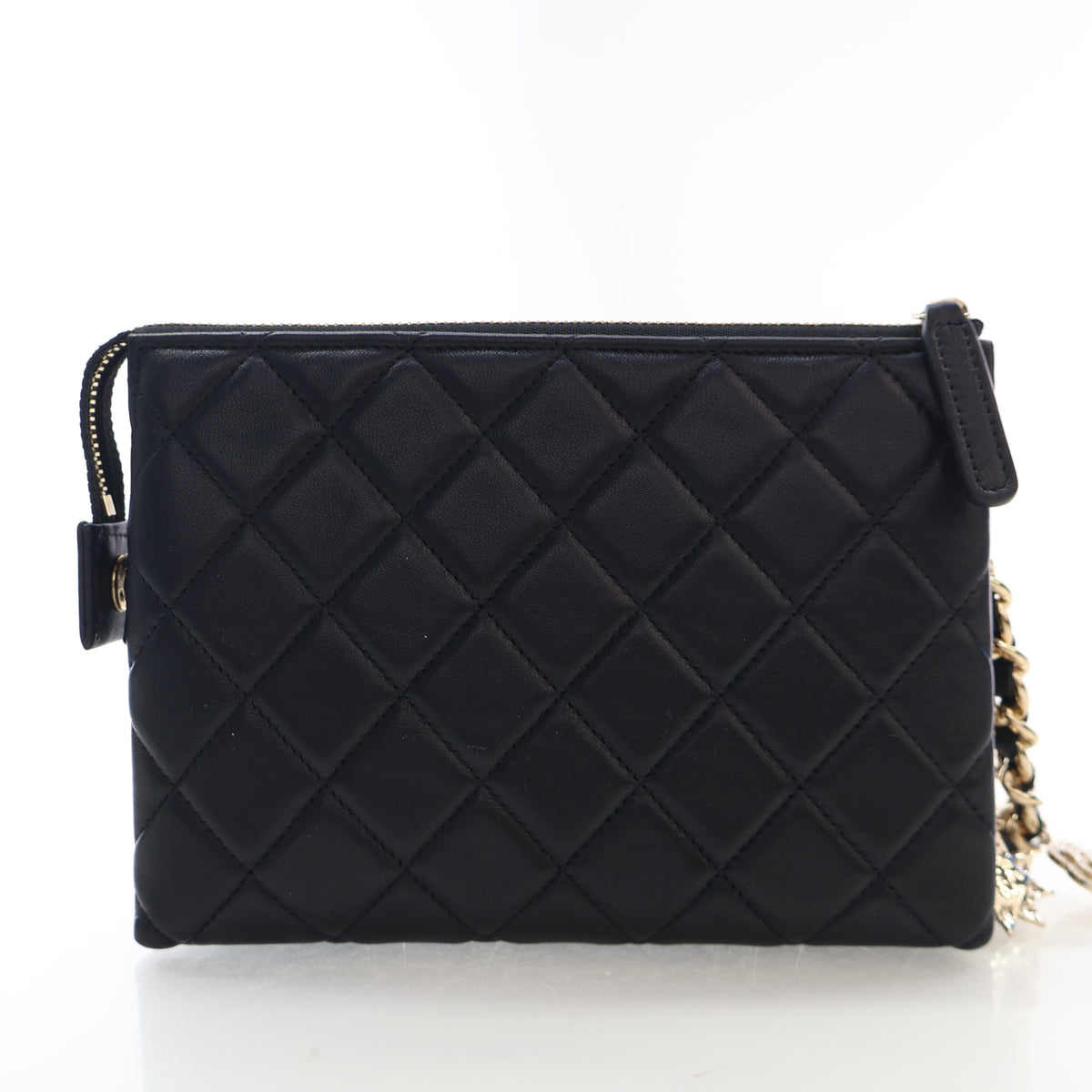 Pre-Owned Chanel Medium Lambskin Coco Charms Pouch, front view