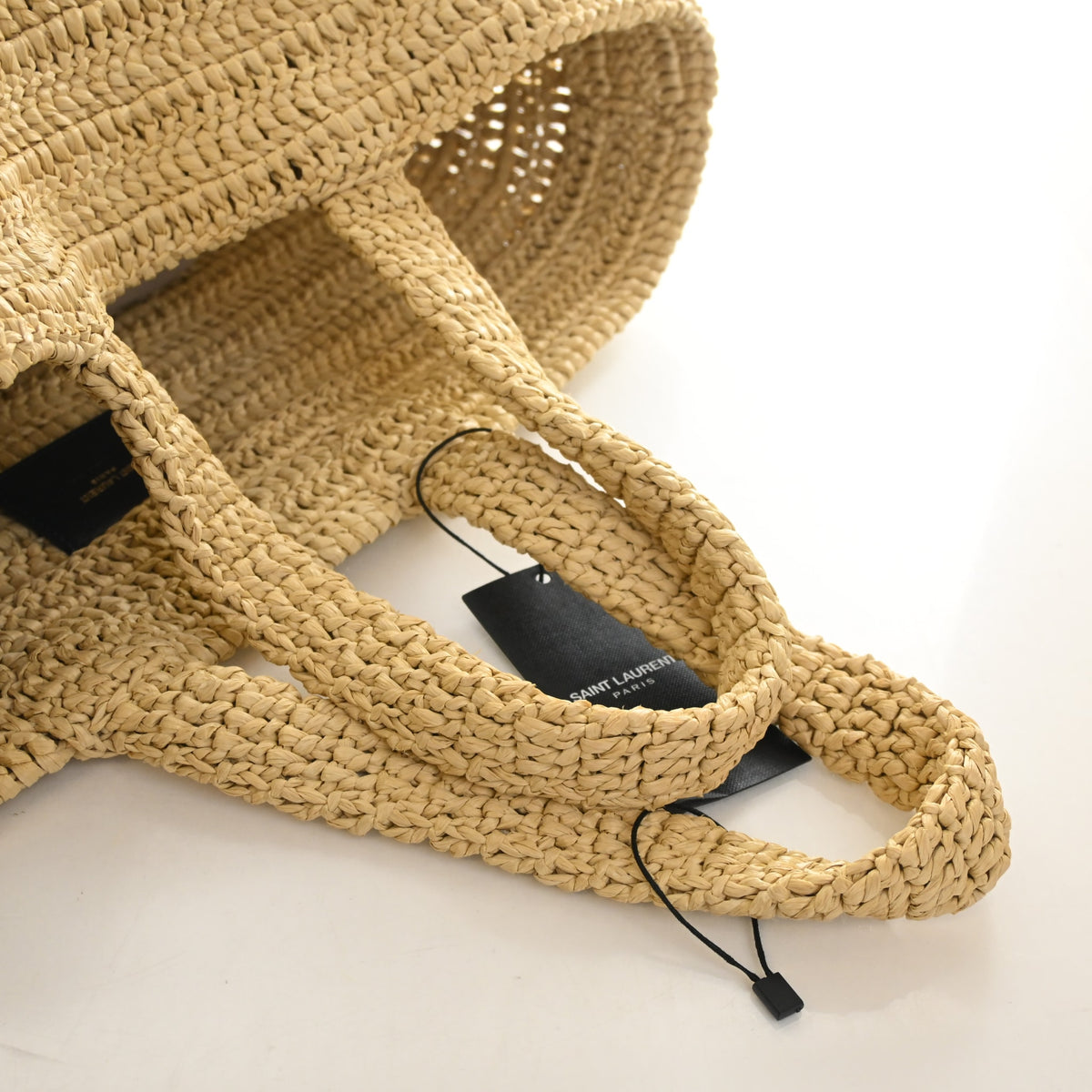 Pre-Owned Saint Laurent Tote Large Raffia Rive Gauche, detail view