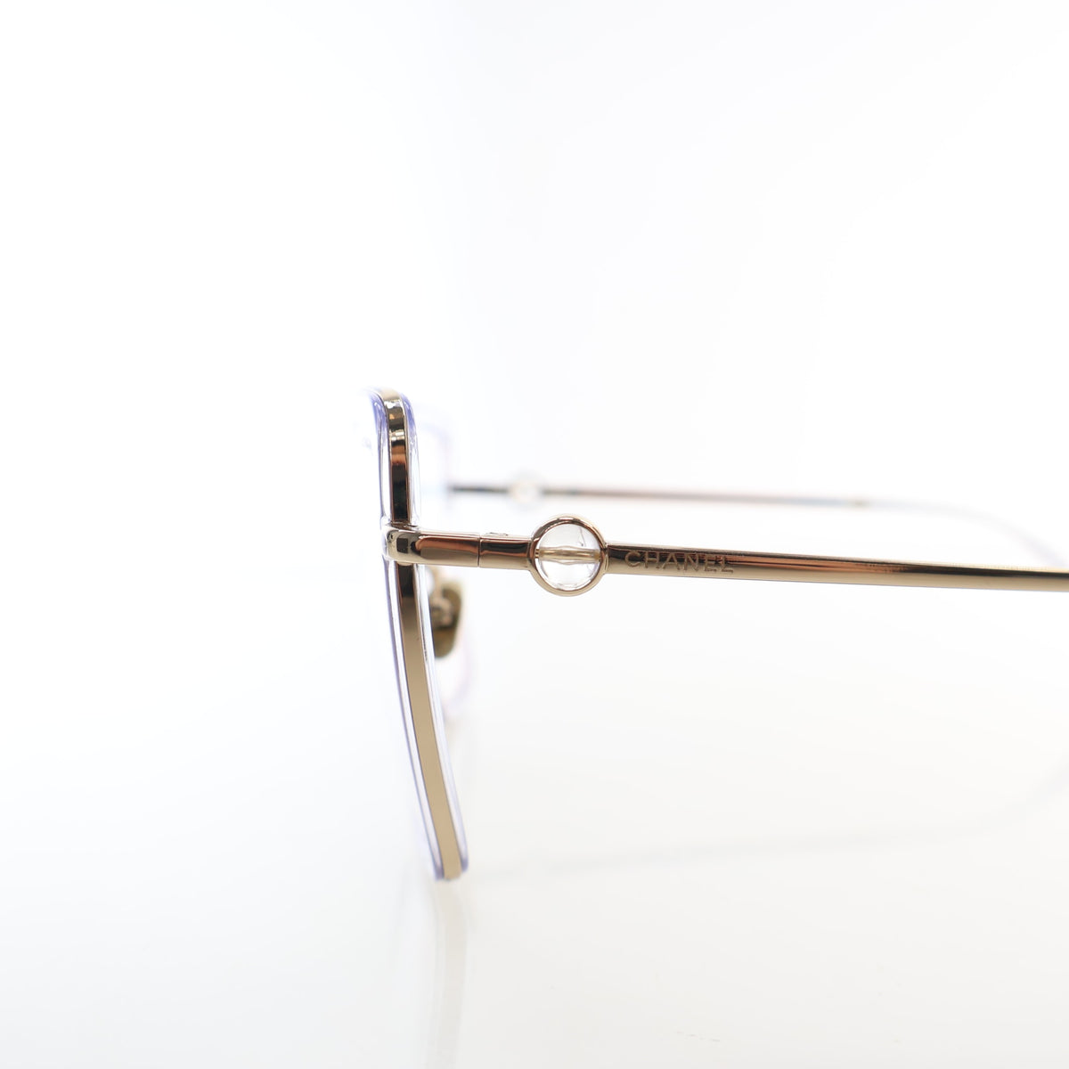 Pre-Owned Chanel Butterfly Blue Light Glasses, side profile, photo 5 of 7