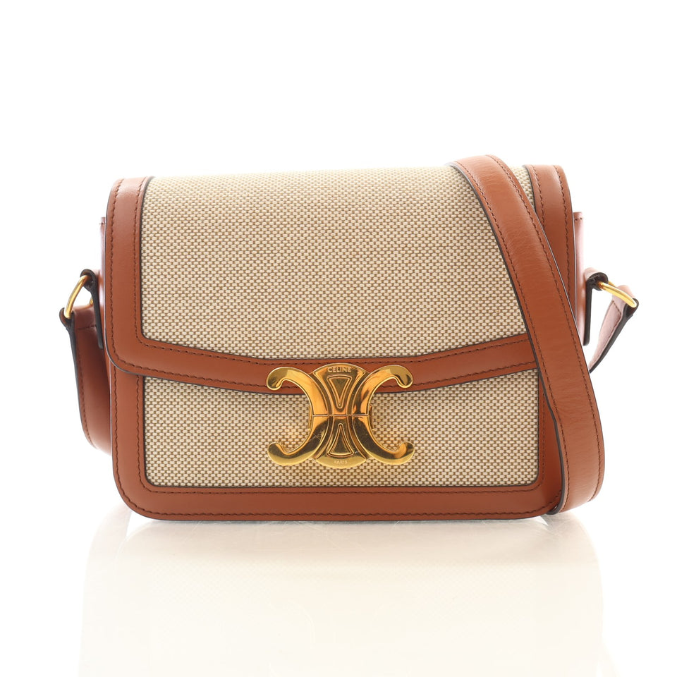 Celine Teen Mixed Fibers Triomphe Flap Bag