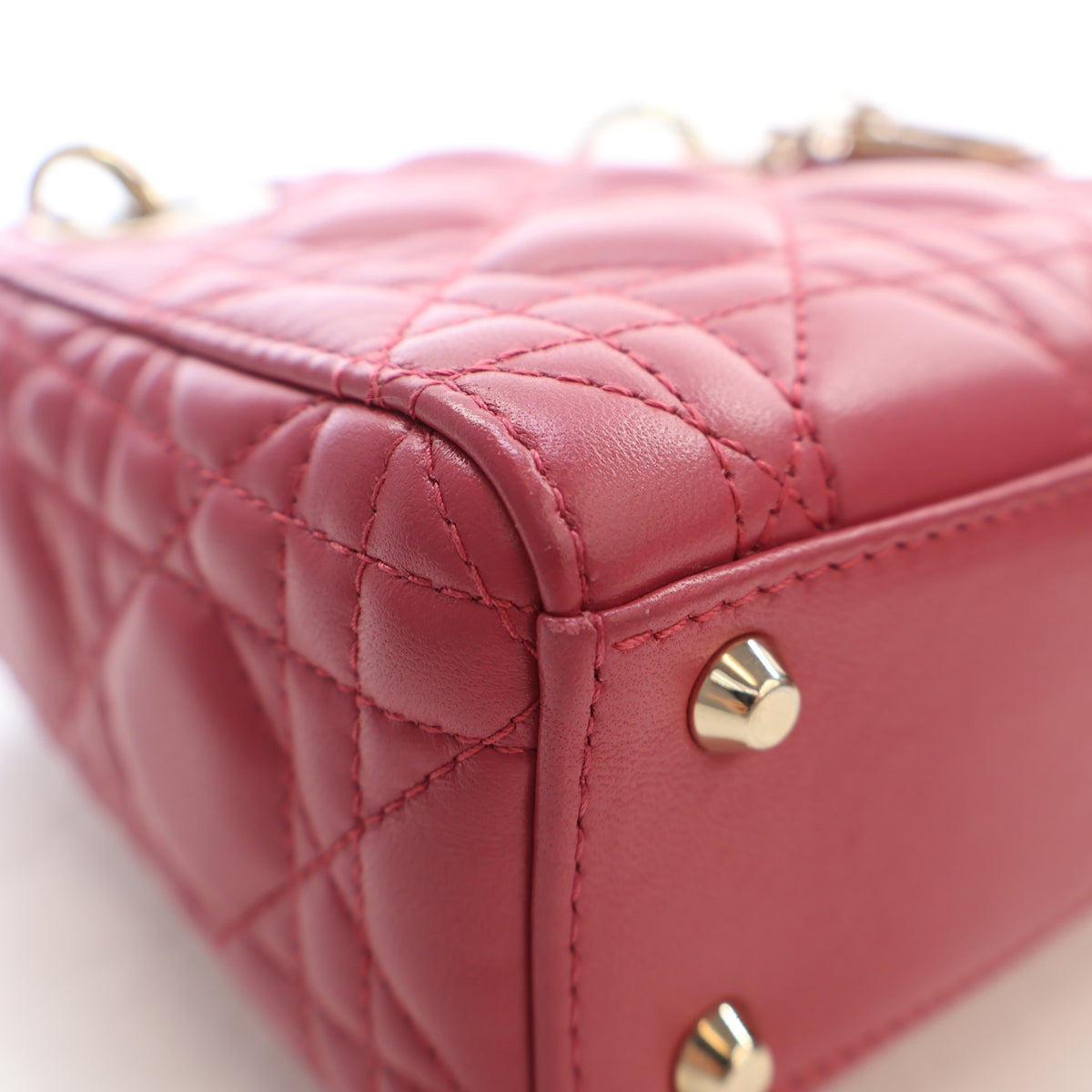 Pre-Owned Christian Dior Lady Dior Mini Lambskin, base and feet view, photo 6 of 15