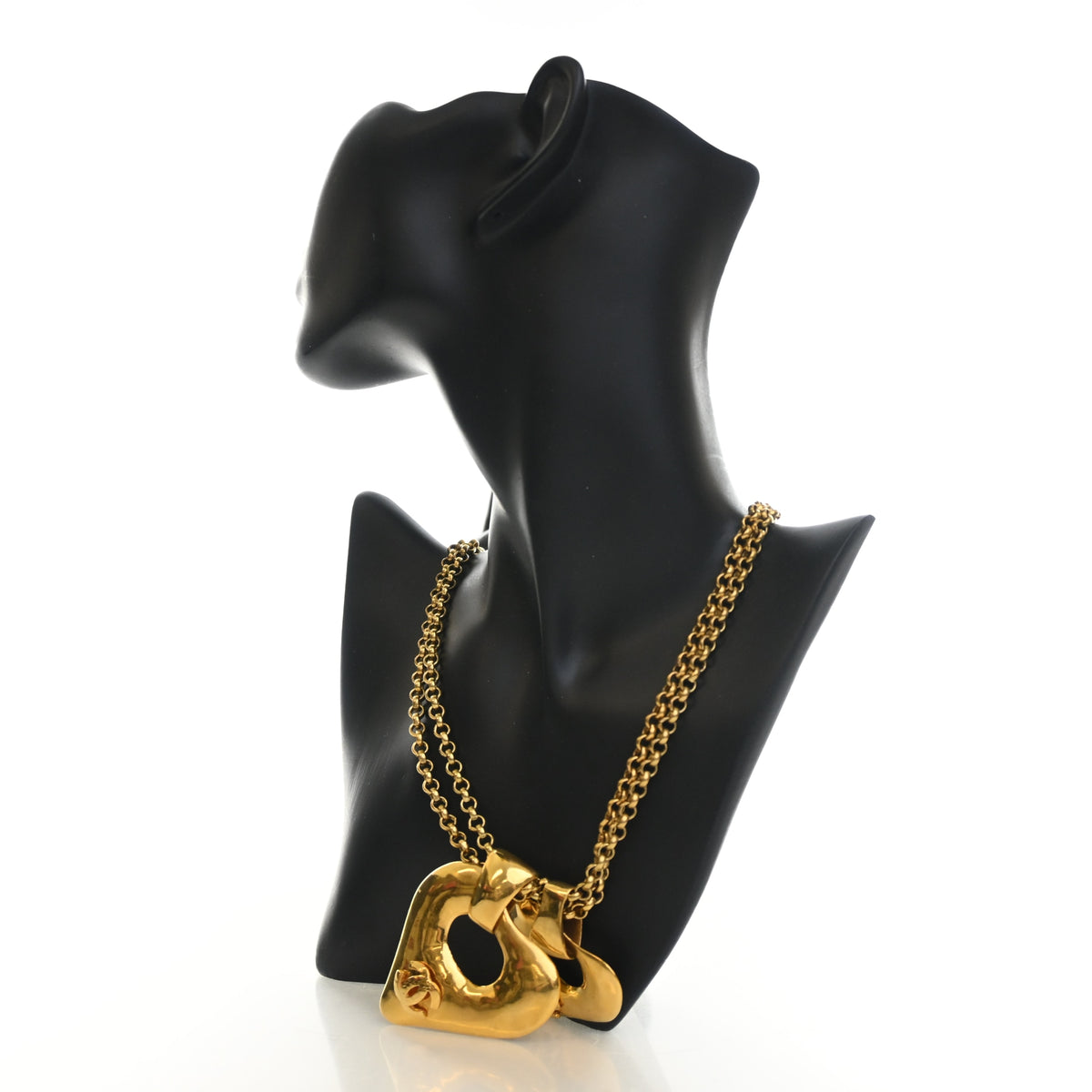 Chanel Vintage CC Double Heart Necklace, photo 5 of 9