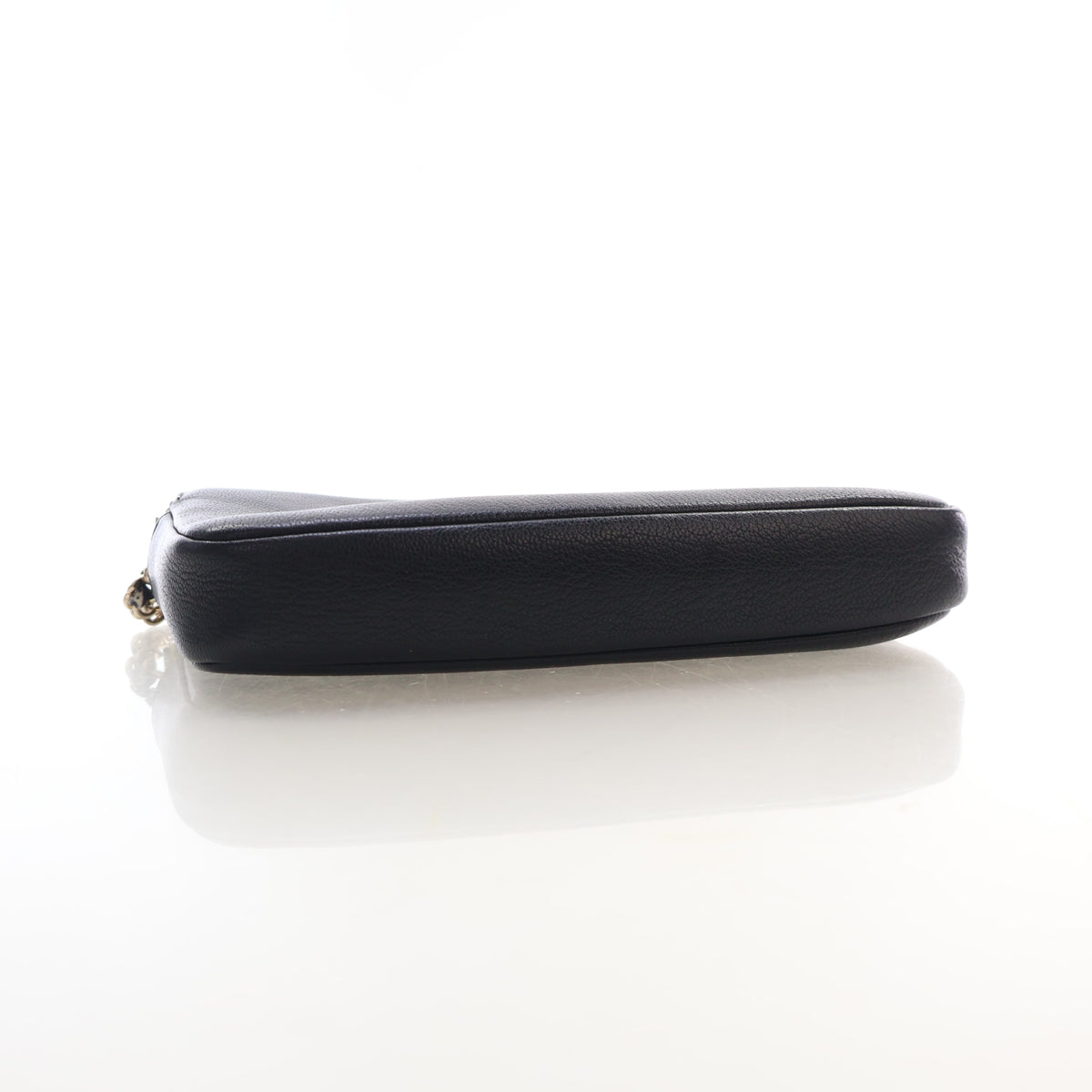 Pre-Owned Chanel Wallet On Chain Calfskin Double Zip WOC, side profile