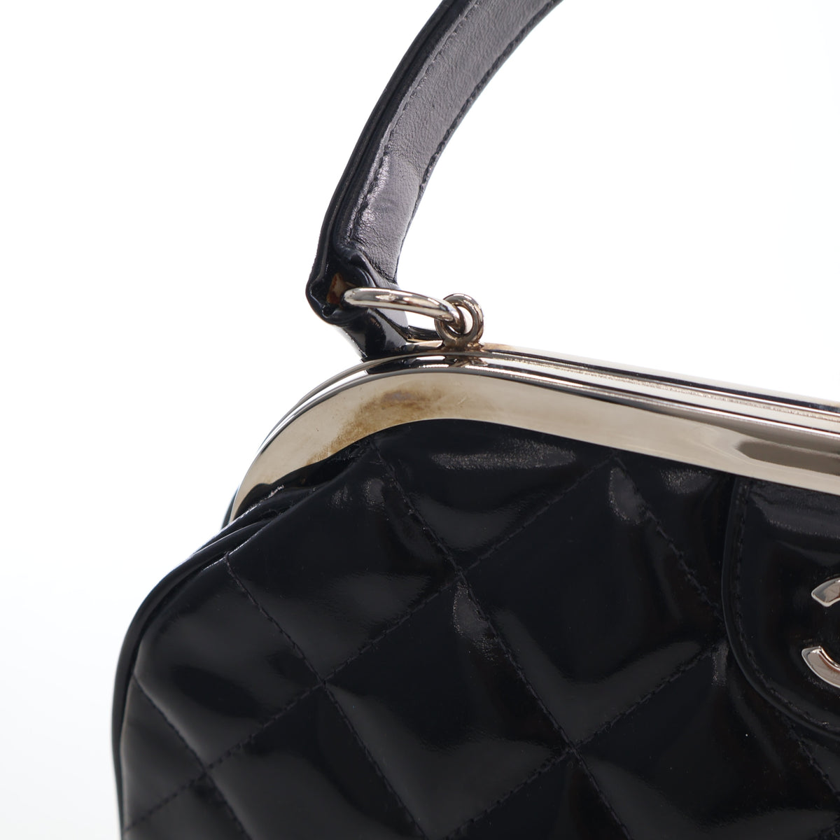 Chanel Vintage Patent Top Handle Kisslock Frame Bag, photo 5 of 19