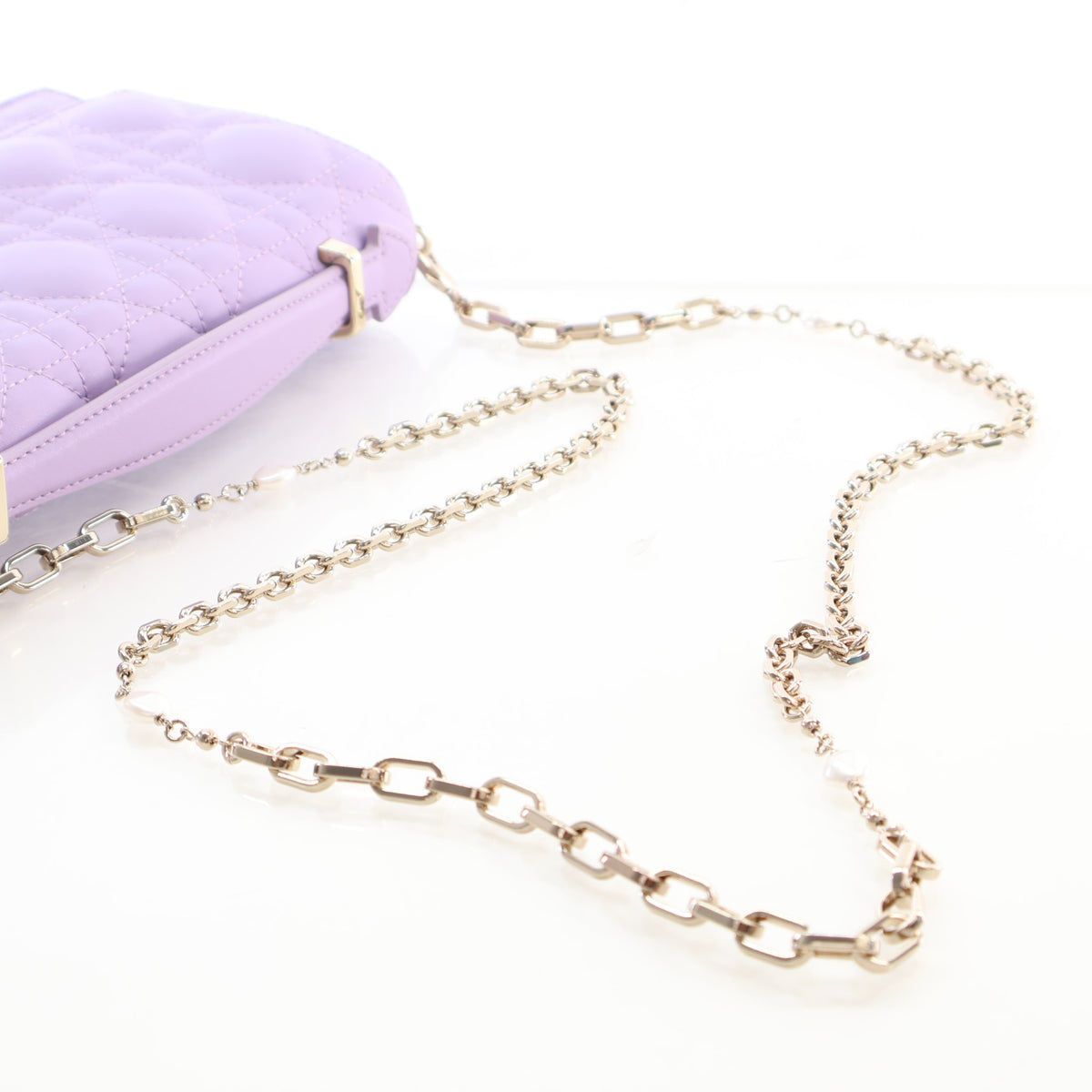 Pre-Owned Christian Dior Mini Lambskin My Dior, strap detail