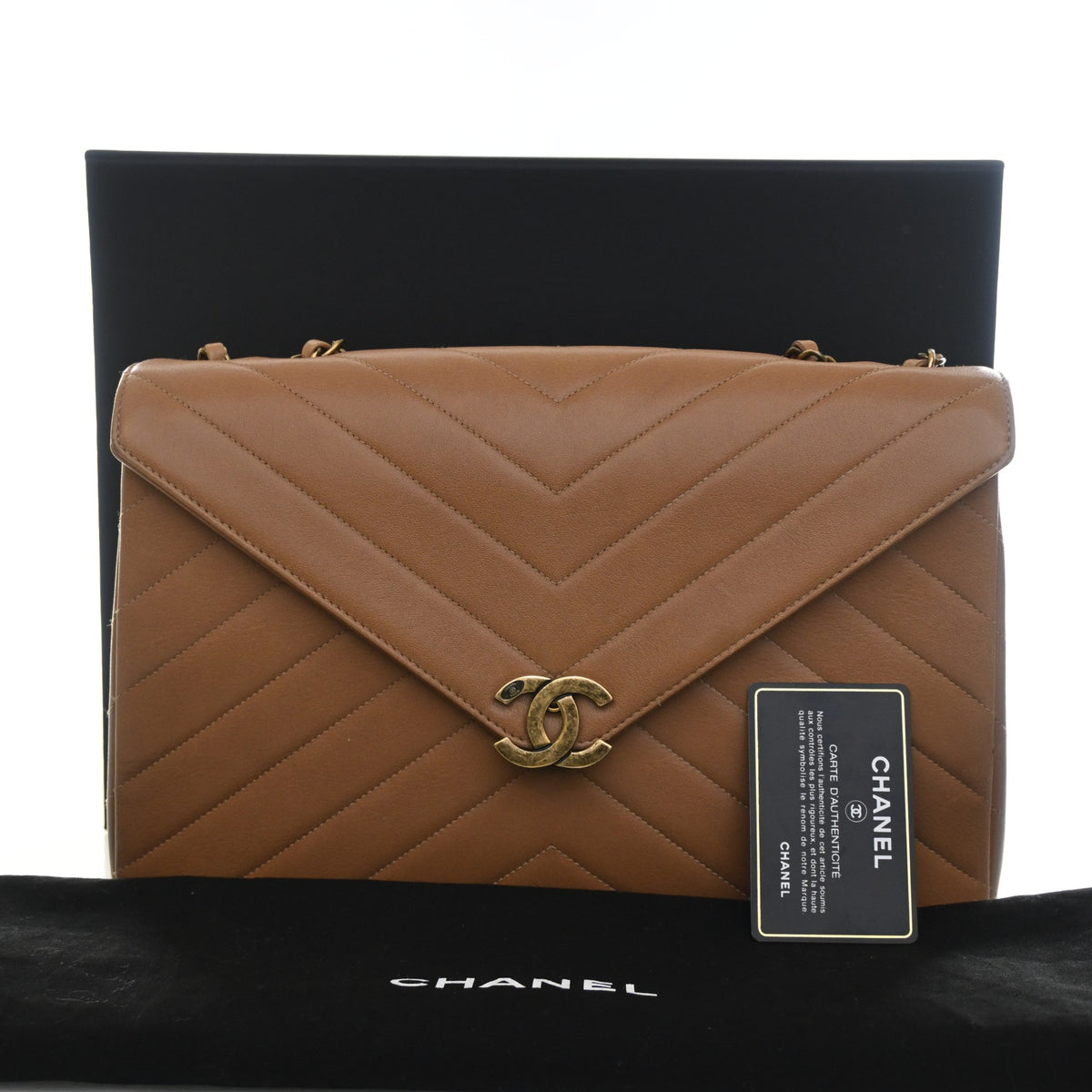 Chanel Large Lambskin Chevron Envelope Double Flap, photo 21 of 21