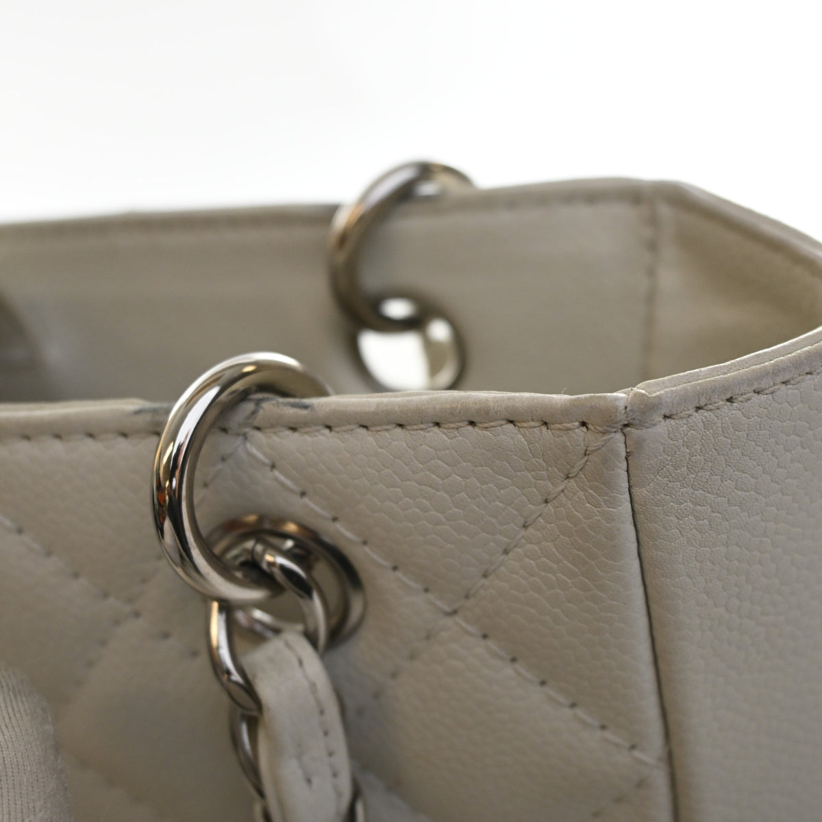 Vintage Chanel Shopping Tote Caviar Leather Petite, silver hardware