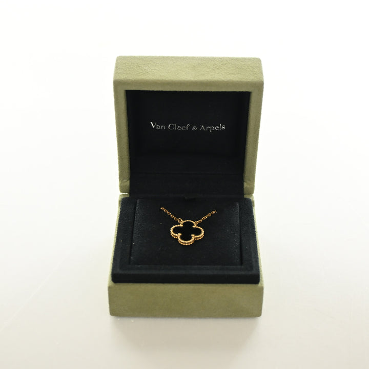 Van Cleef & Arpels Onyx Vintage Alhambra Pendant