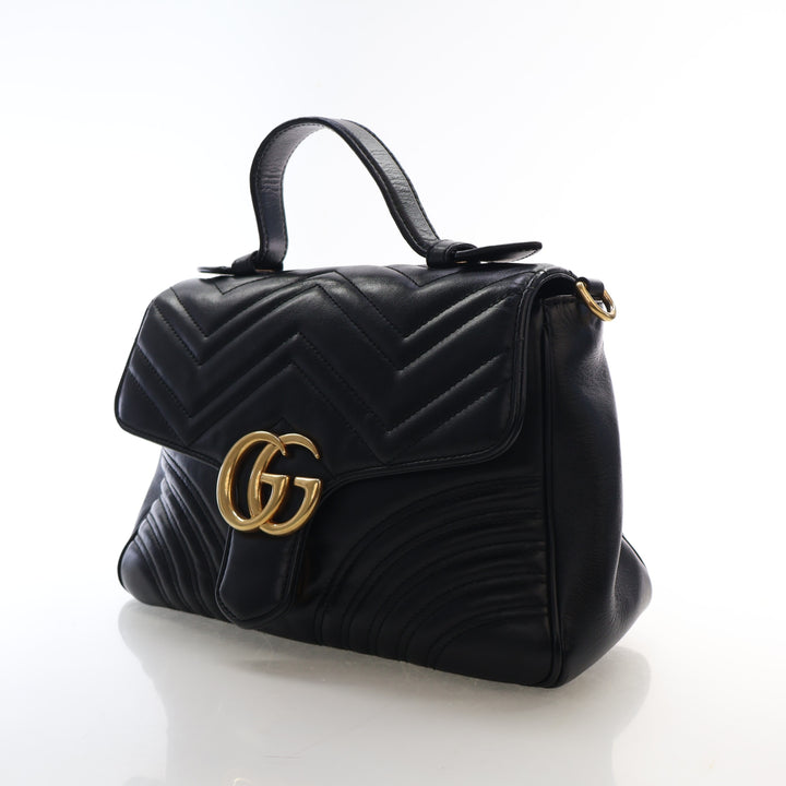 Gucci Small Calfskin Marmont Top Handle Bag