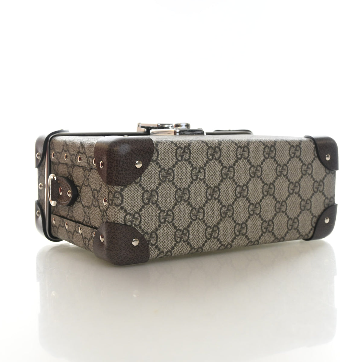 Gucci GG Supreme Globe Trotter Bamboo Handle Trunk Clutch, photo 5 of 14