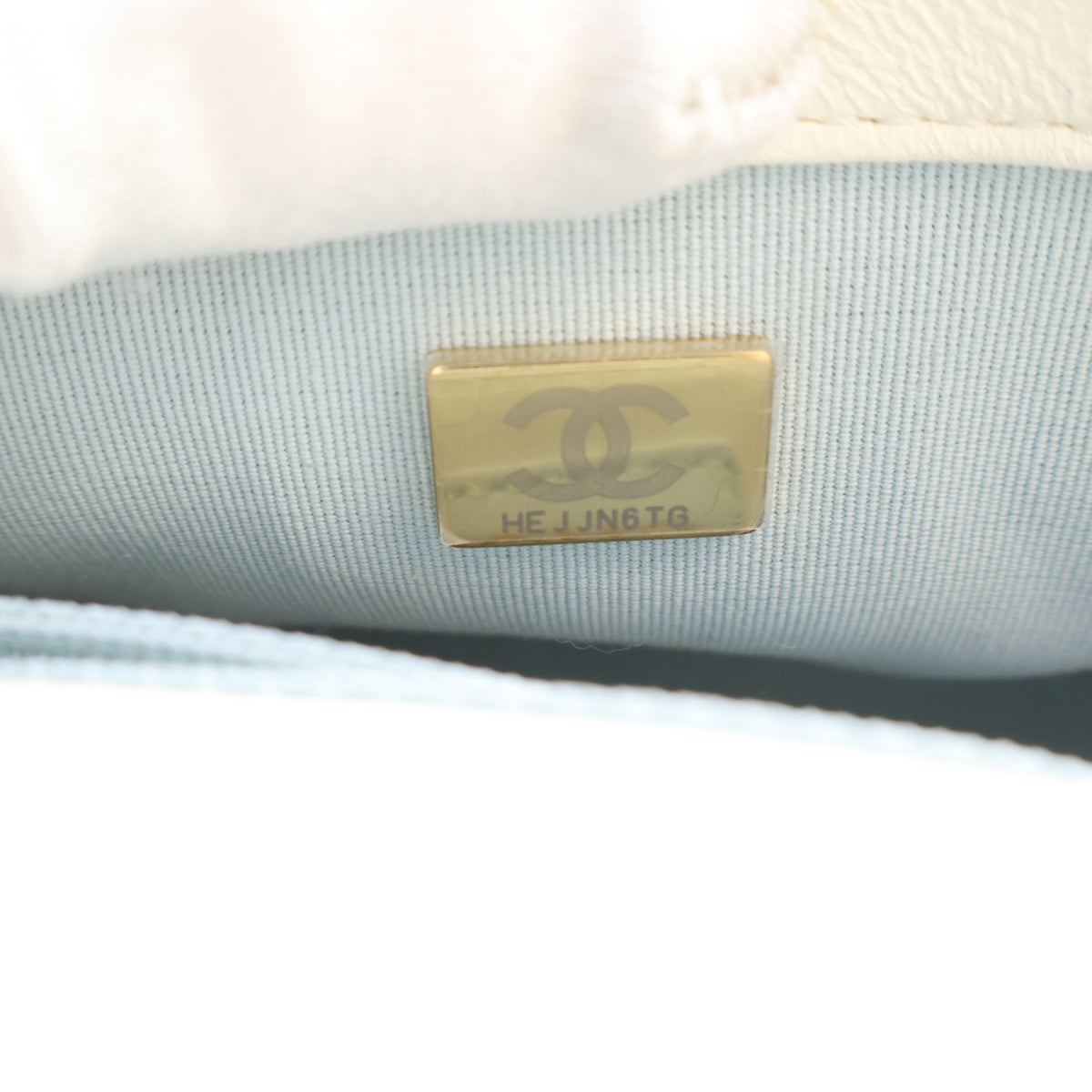 Pre-Owned Chanel Flap Bag Mini Lambskin My Perfect, interior label and date code