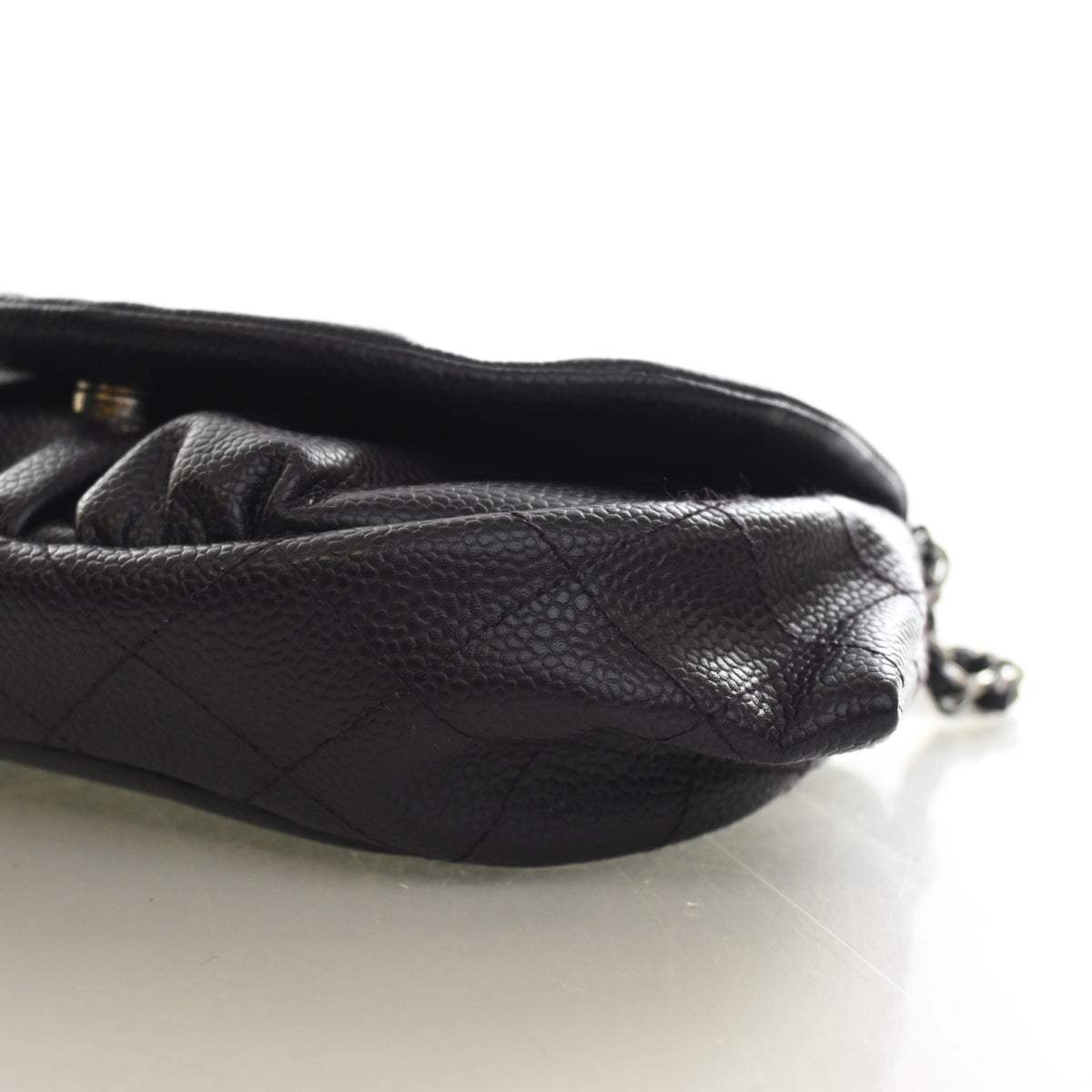 Pre-Owned Chanel Wallet On Chain Caviar Leather Half Moon WOC, side profile, photo 7 of 13
