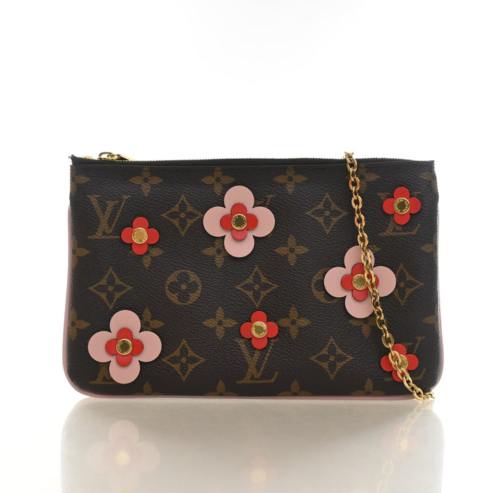 Louis Vuitton Monogram Blooming Flowers Double Zip Pochette