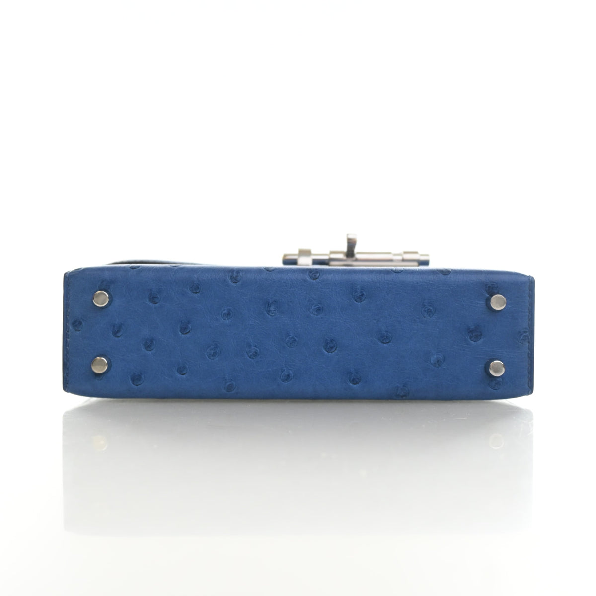 Hermes Bleuet Ostrich Mini Verrou Chain, photo 9 of 13