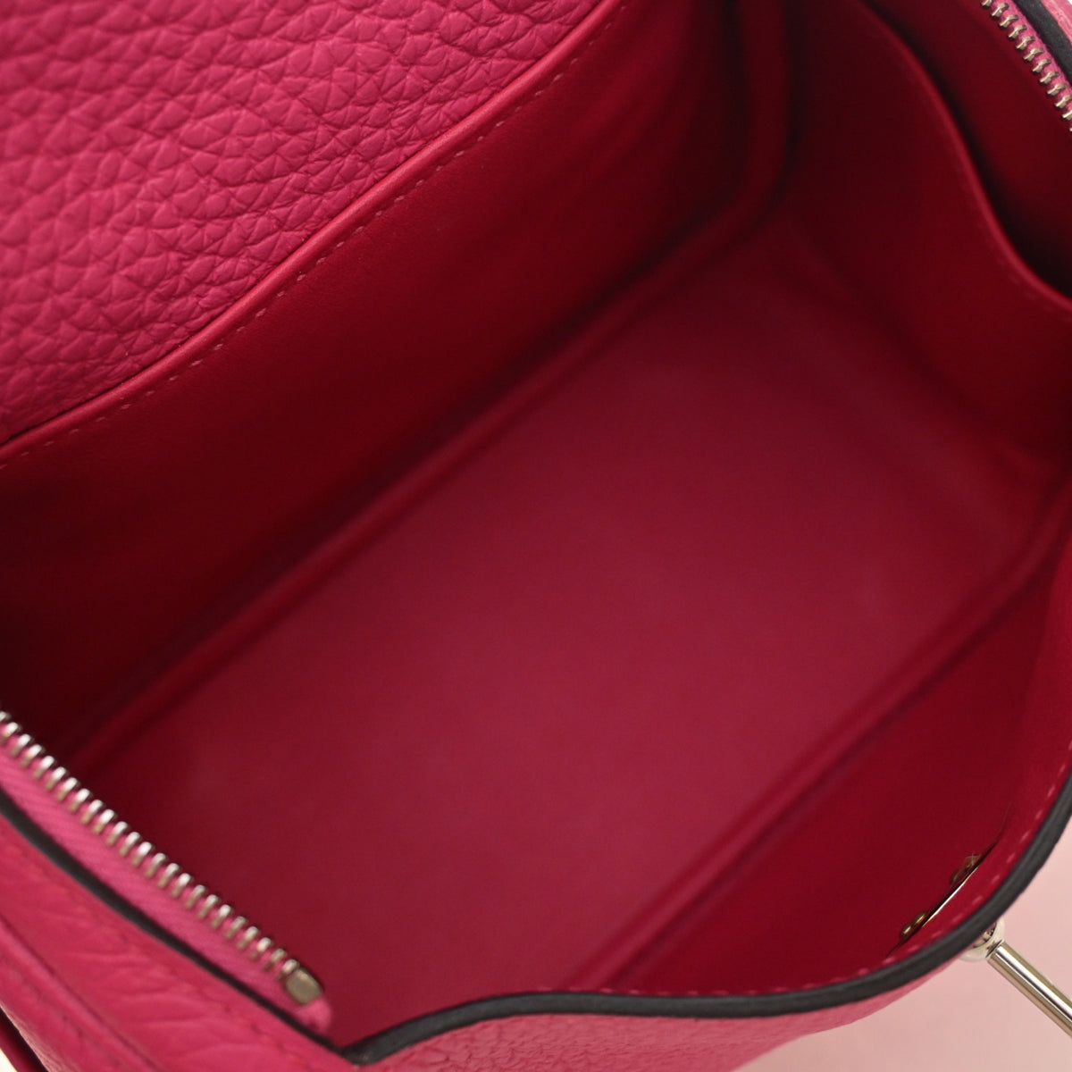 Hermès Rose Shocking Clemence Mini Lindy 20, photo 12 of 15