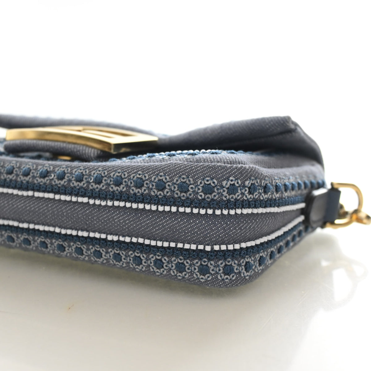 Fendi Mini Denim Coral Bandana Baguette, photo 8 of 14