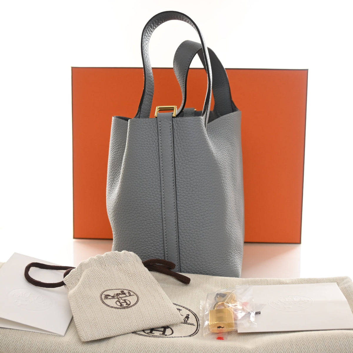 Hermès Gris Pantin Clemence Picotin Lock 18, photo 14 of 14
