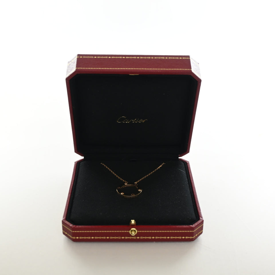 Cartier 3 Diamond Love Pendant Necklace