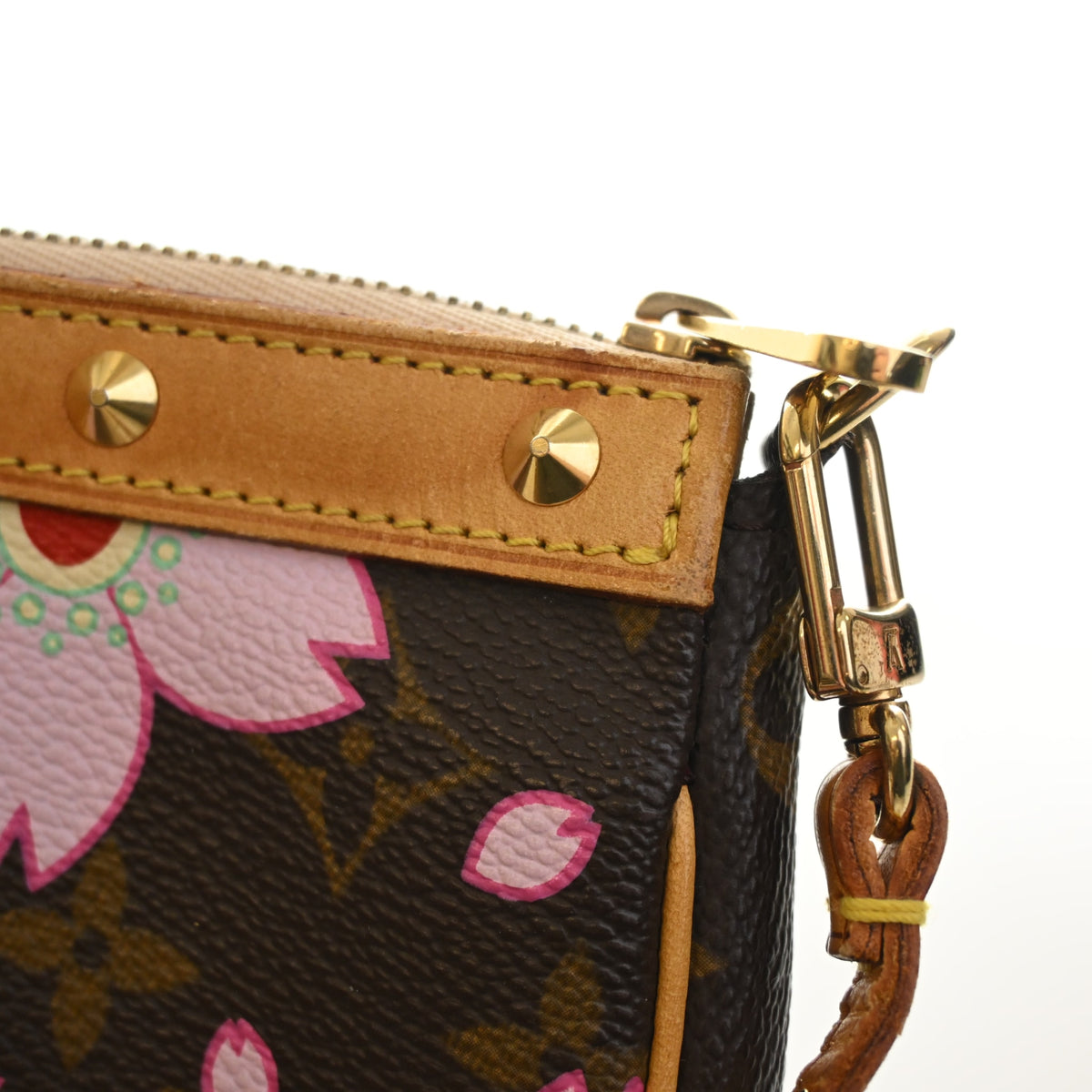 Vintage Louis Vuitton Pochette Monogram Cherry Blossom Accessoires, gold hardware