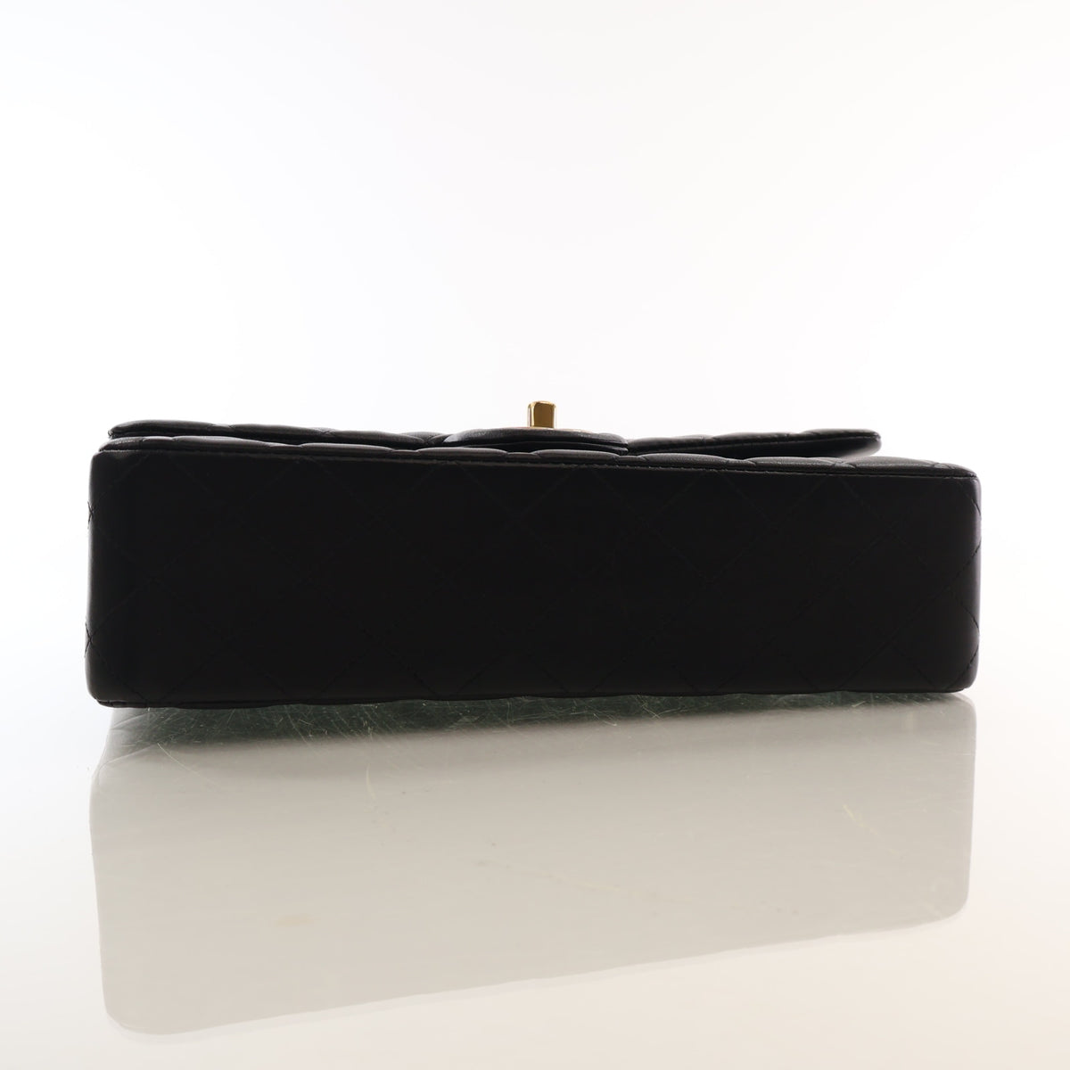 Pre-Owned Chanel Classic Double Flap Medium Lambskin Bag, base and feet view, photo 6 of 16