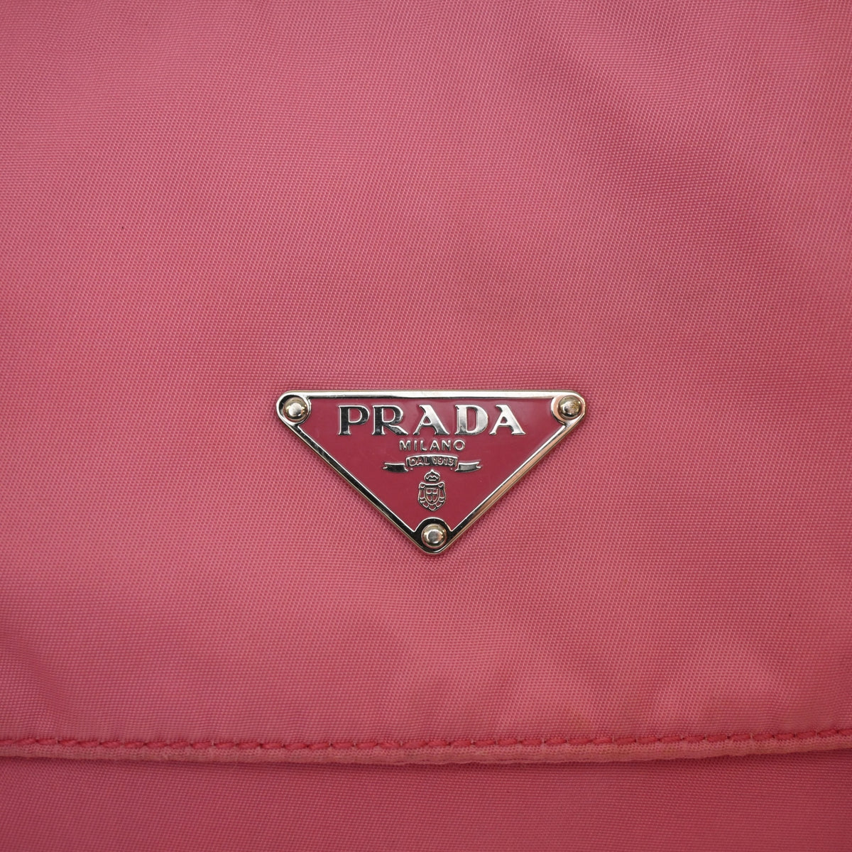 Pre-Owned Prada Re-nylon Messenger Bag, silver embossed logo detail