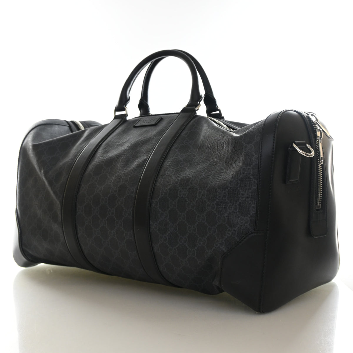 Pre-Owned Gucci Medium GG Supreme Carry On Duffle, three-quarter view