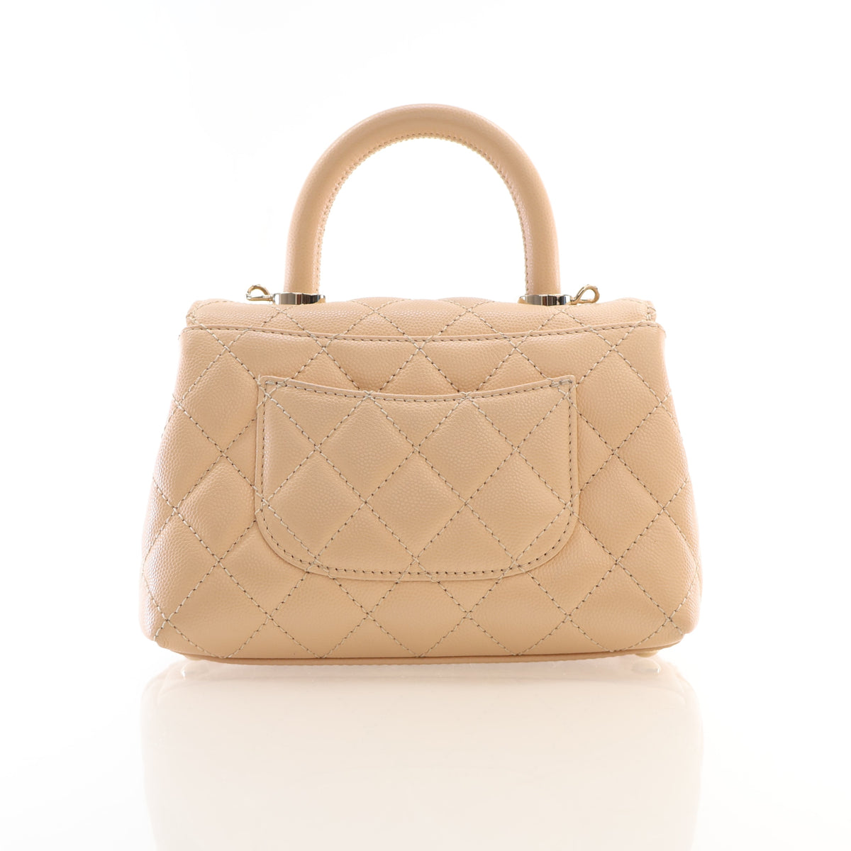 Pre-Owned Chanel Coco Handle Mini Caviar Leather Bag, back view