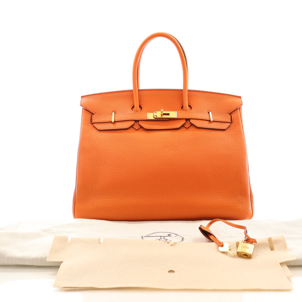 Hermes Orange H Togo Birkin 35, photo 18 of 18
