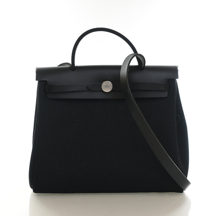 Hermes Noir Toile Herbag Zip 31