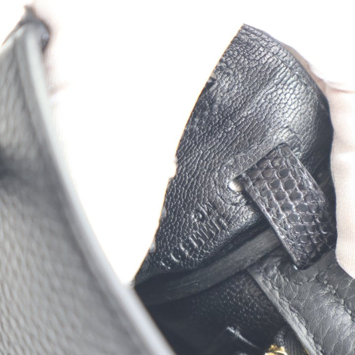 Hermes Noir Togo Lizard Touch Kelly 25, photo 17 of 20