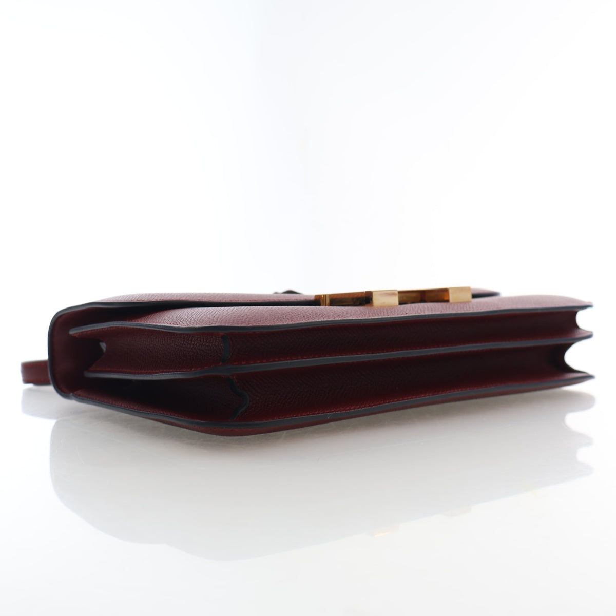 Pre-Owned Hermès Constance 25 Rouge H Epsom Leather Elan, side profile