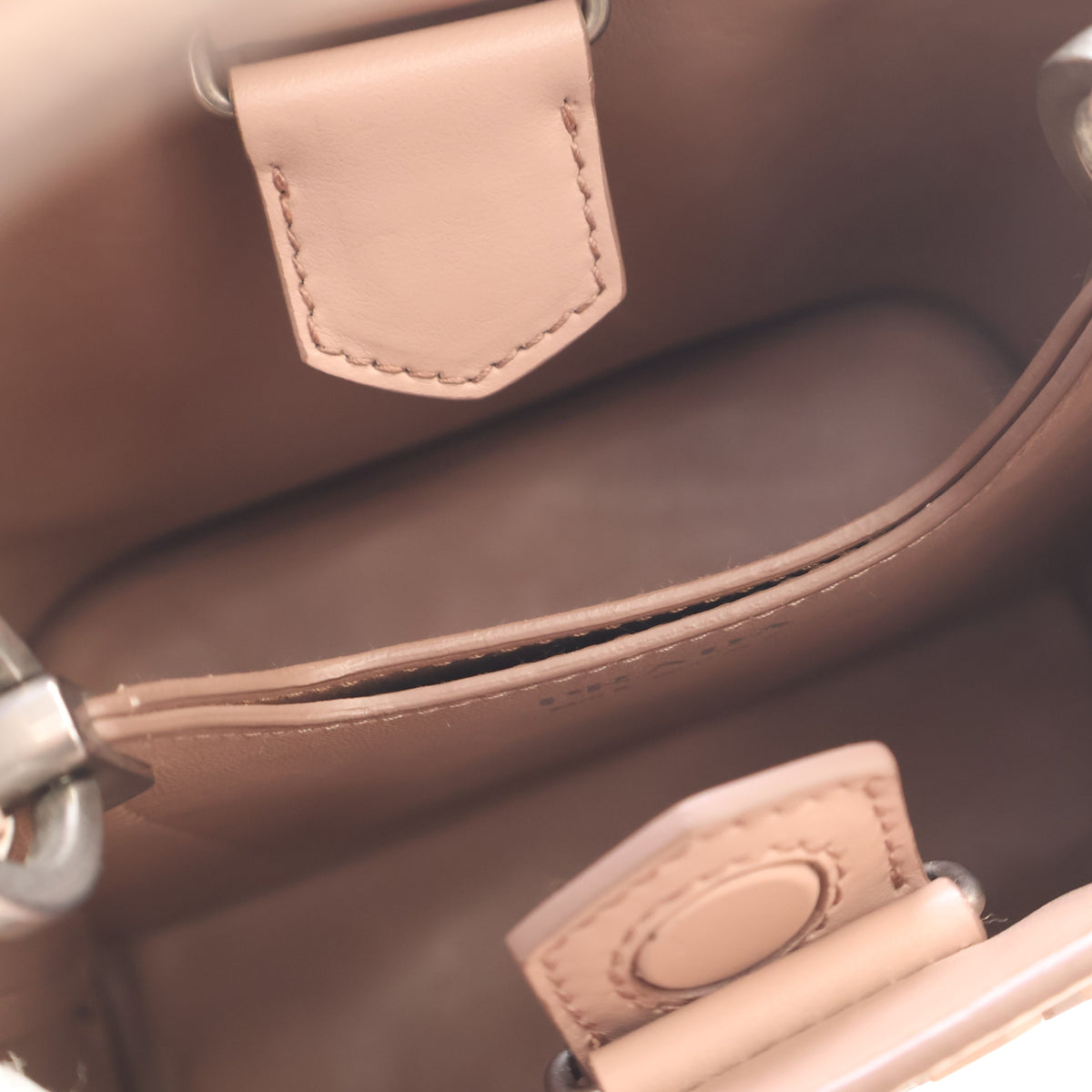 Pre-Owned Prada Small Panier Saffiano Leather Bag, open interior with lining