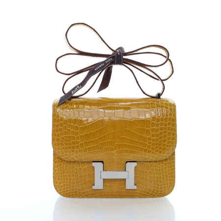 Hermes Jaune Ambre Alligator Mississippiensis Constance 18 – Luxe