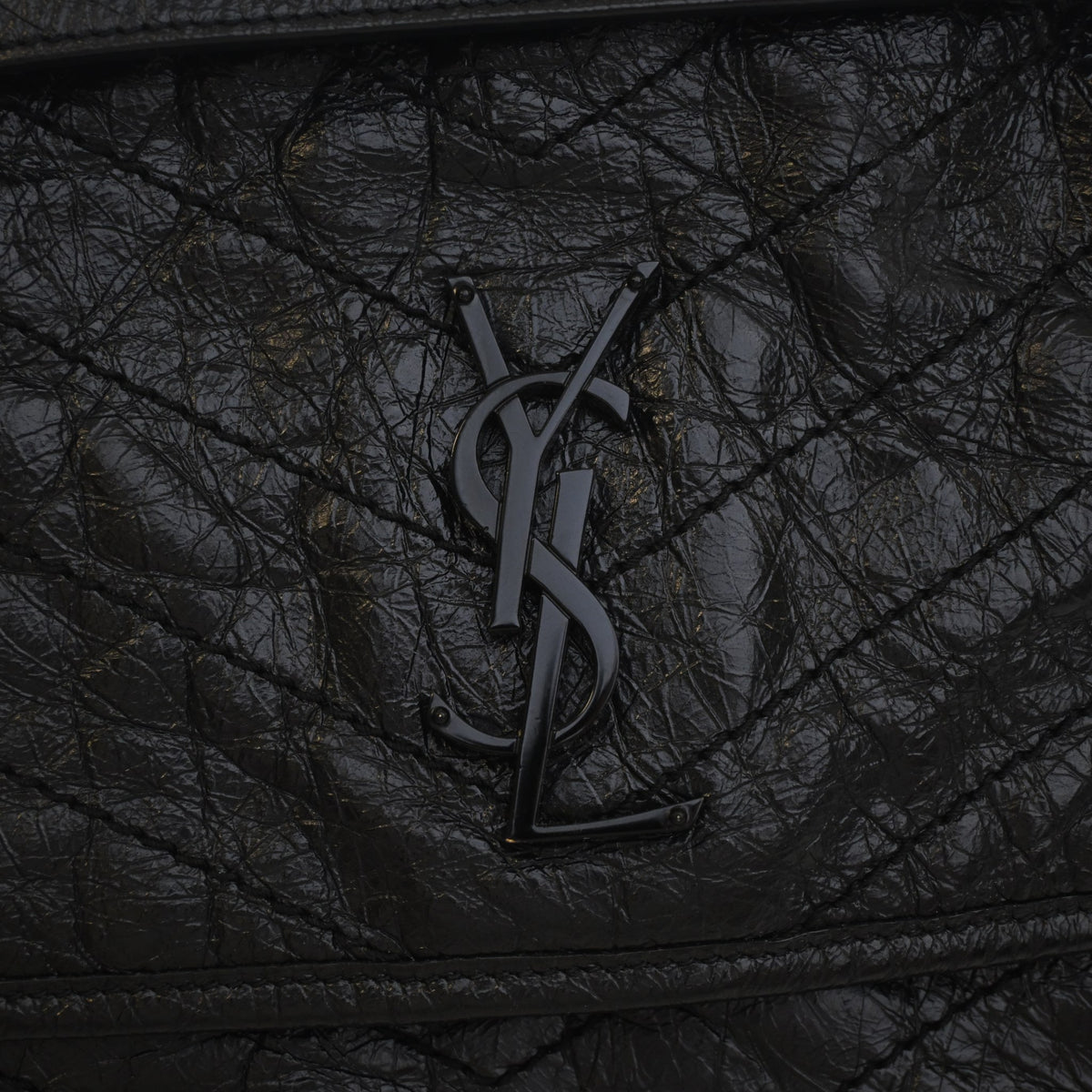 Vintage Saint Laurent Medium Leather Niki, logo detail