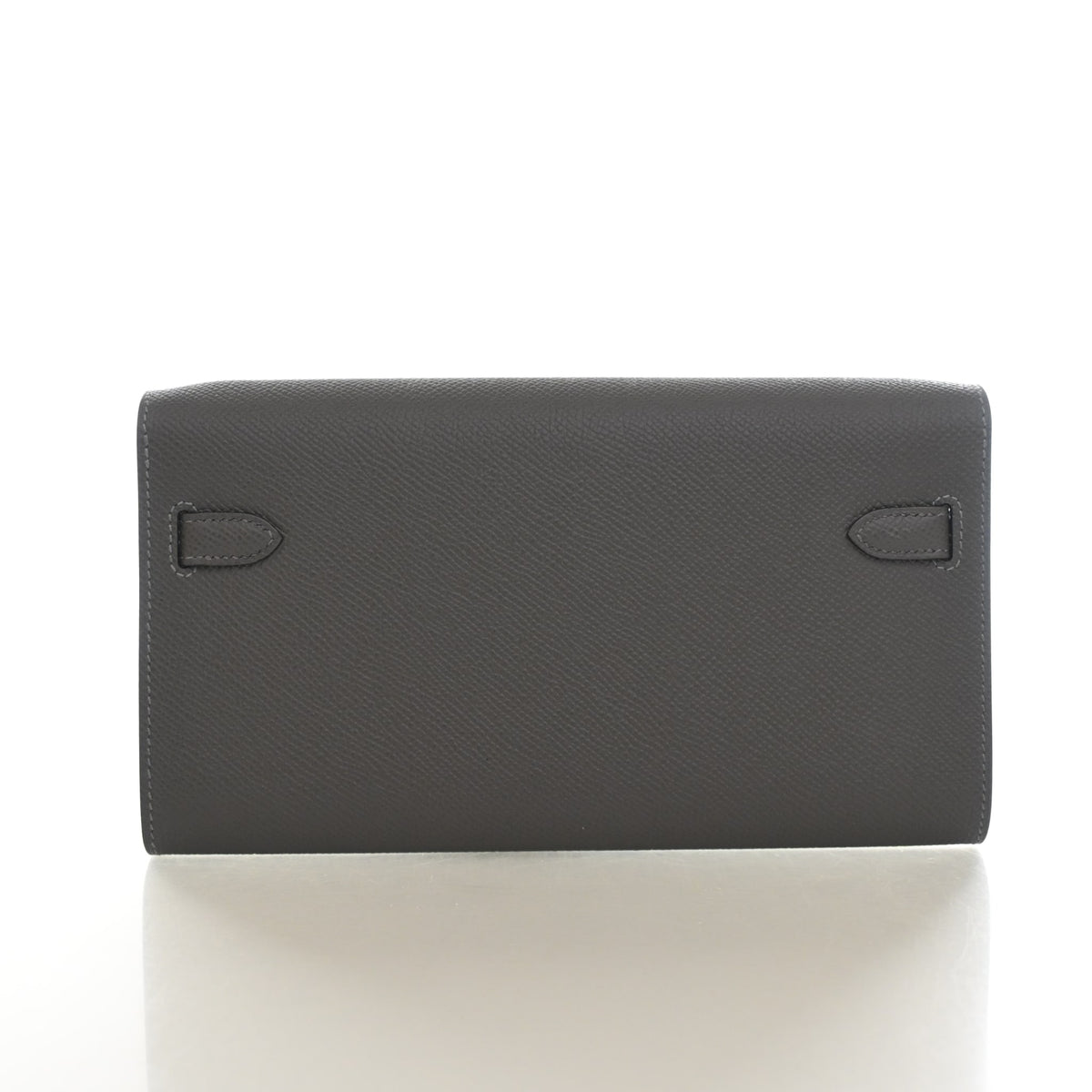 Pre-Owned Hermès Kelly To Go Gris Meyer Epsom Leather Wallet, base view