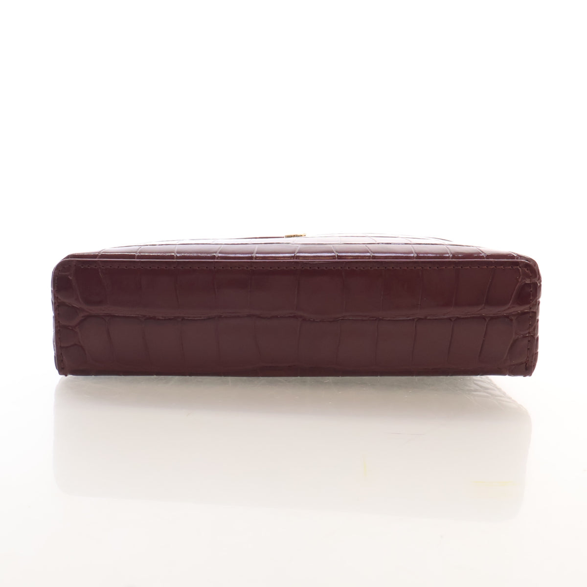 Pre-Owned Chanel Top Handle Small Crocodile Leather Embossed Leather Slim Vanity With Chain, base view, photo 9 of 16