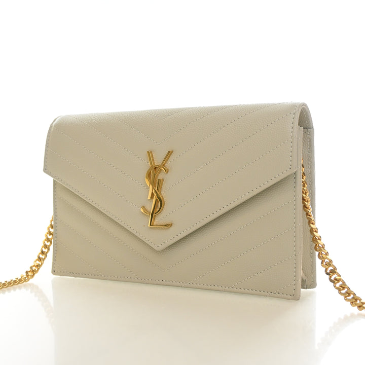 Saint Laurent Calfskin Cassandre Chain Wallet