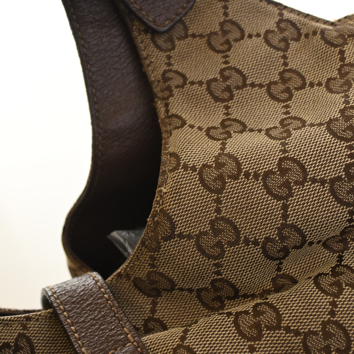 Vintage Gucci Shoulder Bag GG Canvas Jackie Bardot, side view