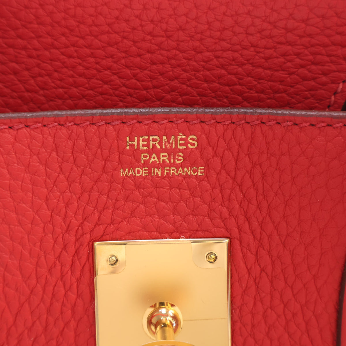 Pre-Owned Hermès Birkin 30 Rouge Casaque Togo Leather, gold embossed logo detail