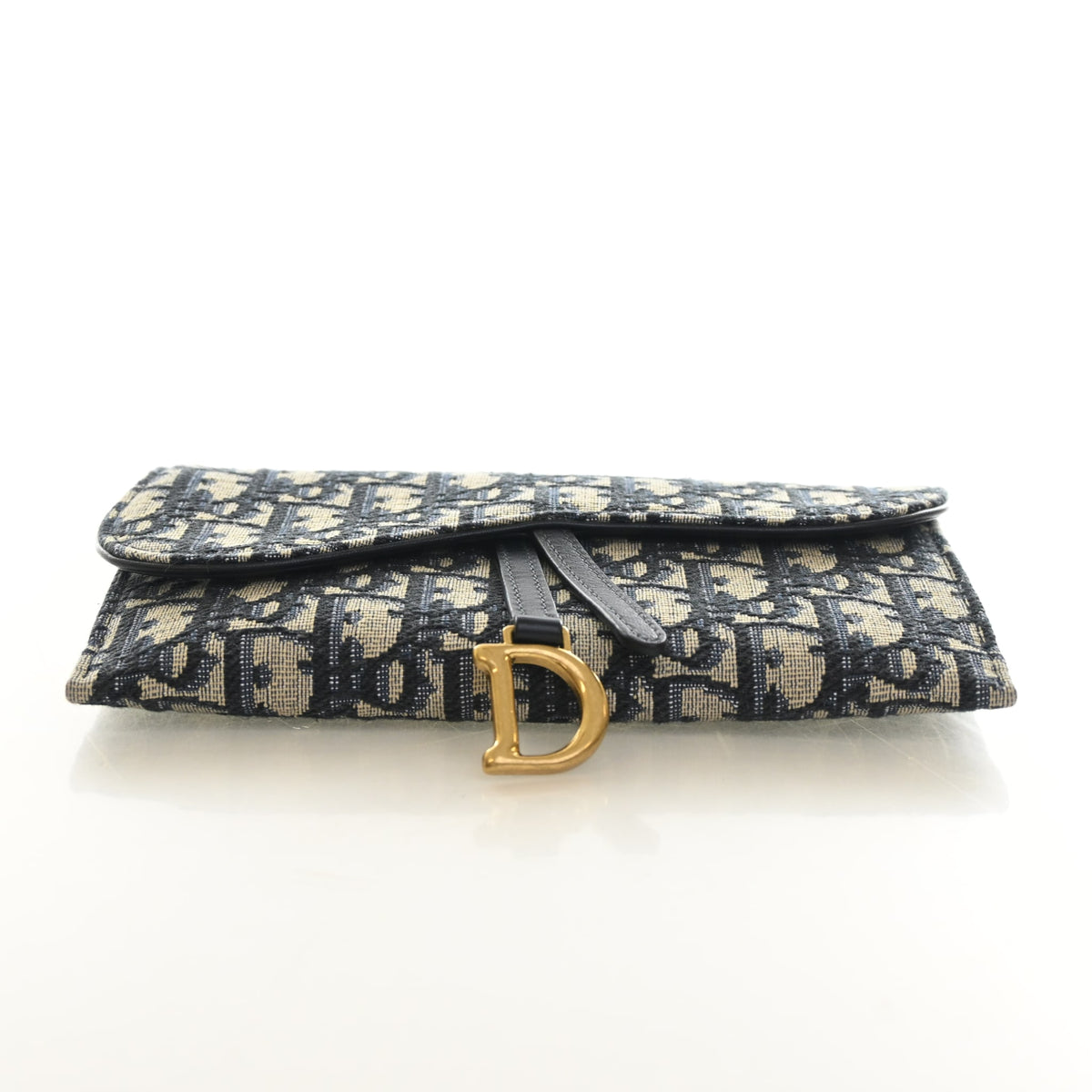 Pre-Owned Christian Dior Oblique Saddle Pouch With Chain, front view, photo 8 of 13
