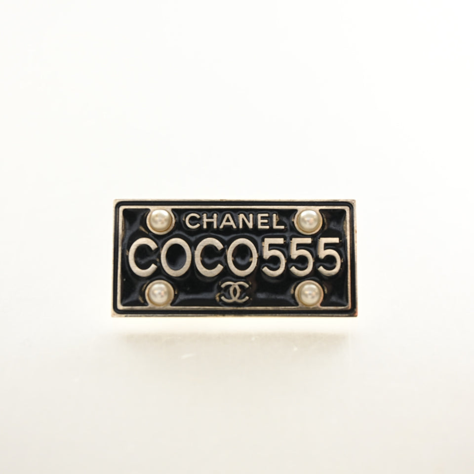 Chanel Coco License Plate Brooch