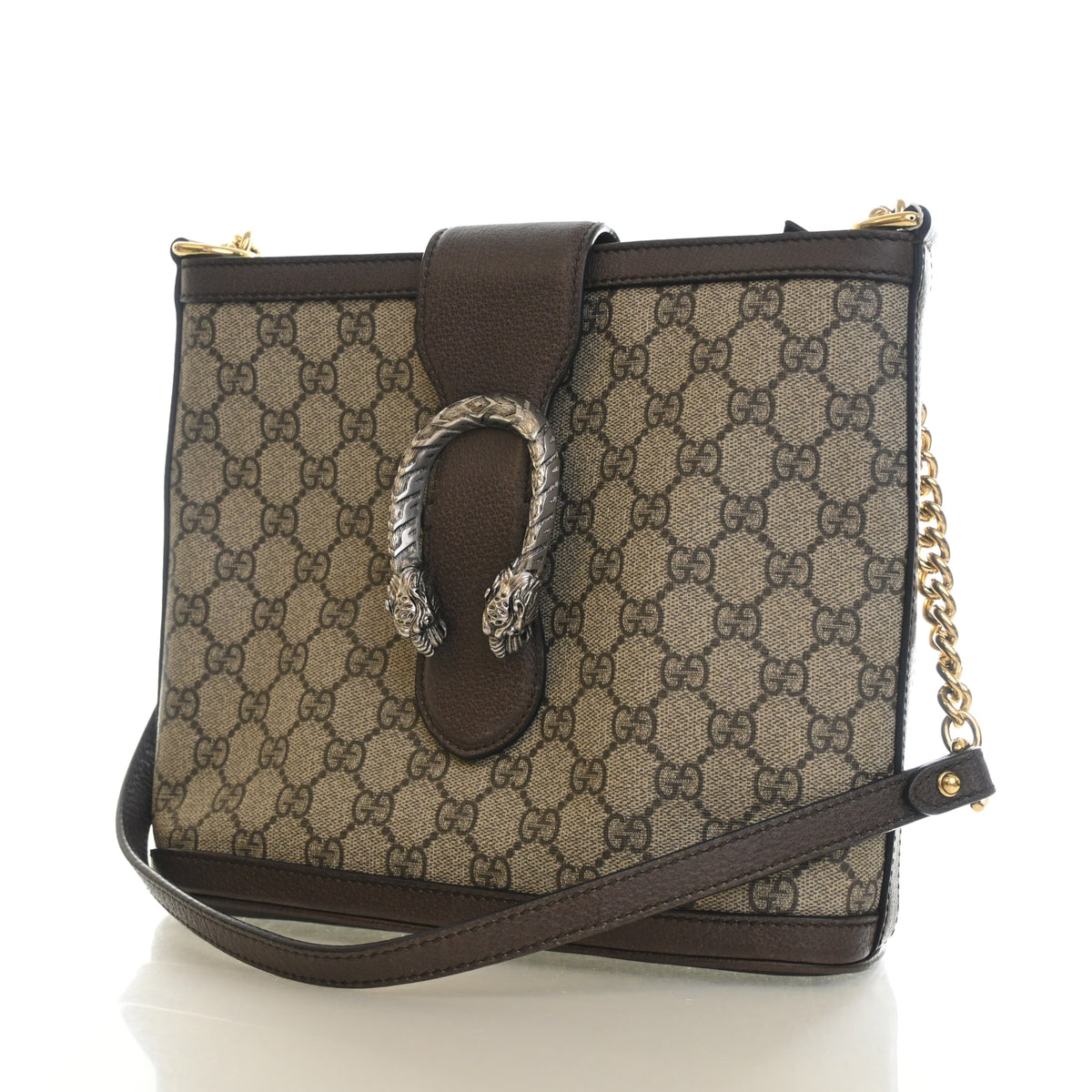 Pre-Owned Gucci Bucket Bag GG Supreme Dionysus, front view