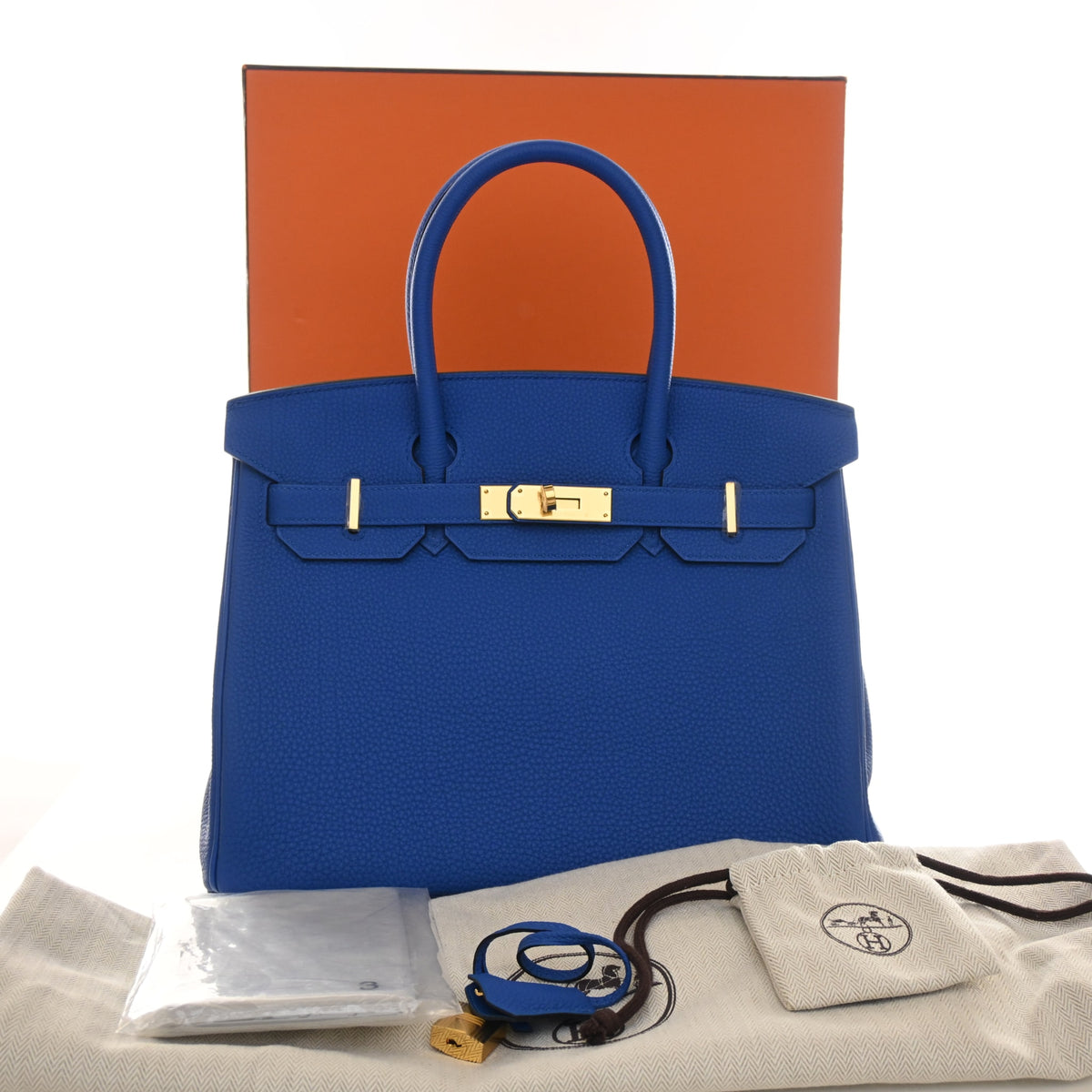 Hermes Bleu Zellige Togo Birkin 30, photo 14 of 14