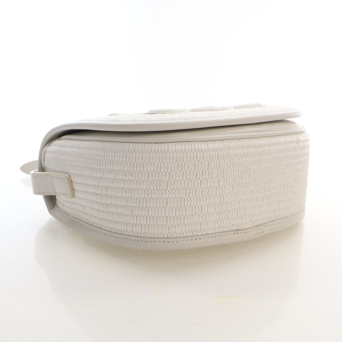Pre-Owned Celine Triomphe Raffia Folco, side profile
