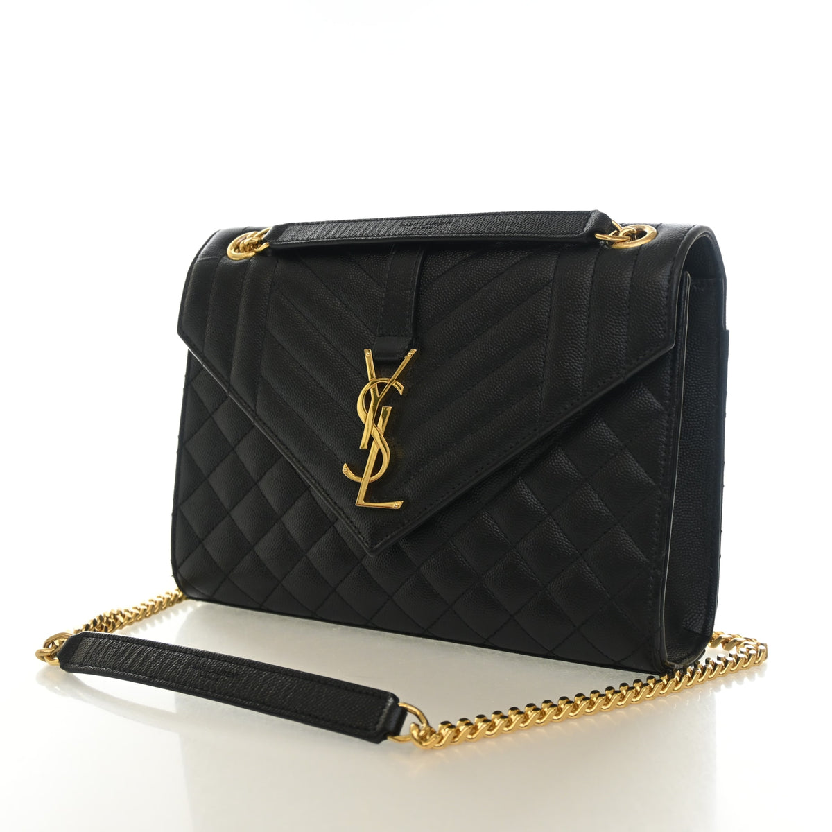 Pre-Owned Saint Laurent Flap Bag Medium Calfskin Envelope, front view, photo 3 of 13